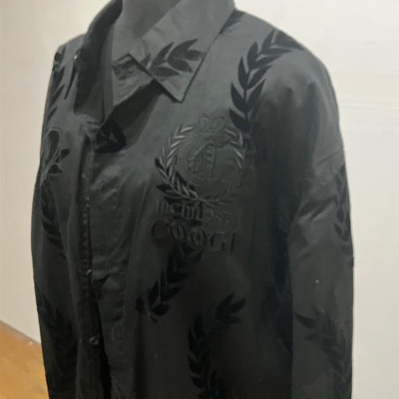 New COOGI black burnout, long sleeve button-down shirt - Picture 3 of 14
